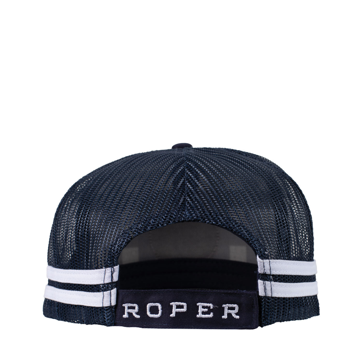 Roper Trucker Cap Navy/White Mini Plaid
